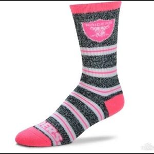 Las Vegas Raiders Melange Stripe Pink Socks
